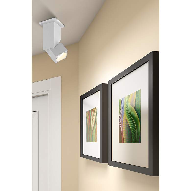 Image 7 Transformer 3" Wide White 120V Flush Mount with White Acrylic Shade more views