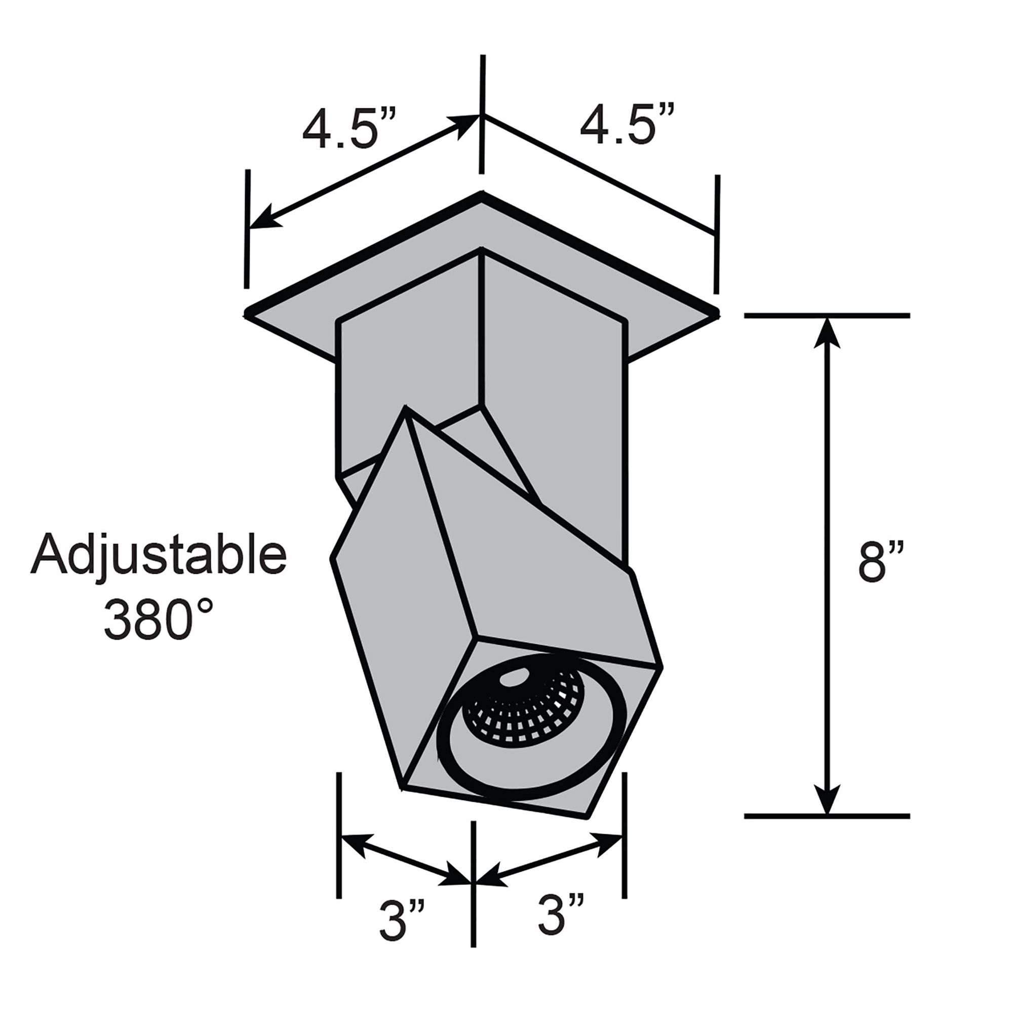 Transformer 3" Wide White 120V  Flush Mount with White Acrylic Shade