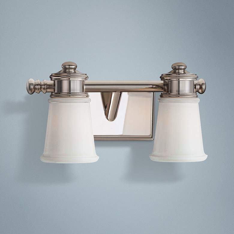Image 1 Transitional 13 1/2" Wide Polished Nickel 2-Light Bath Light