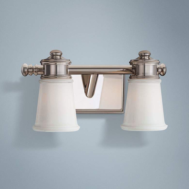 Image 1 Transitional 13 1/2 inch Wide Polished Nickel 2-Light Bath Light