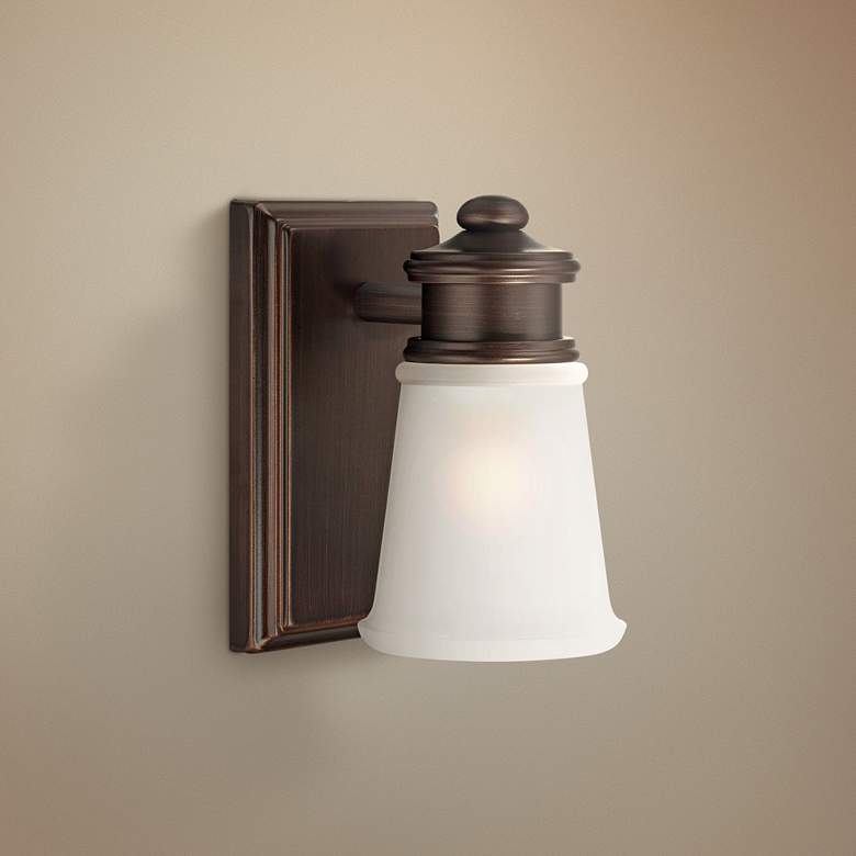 Image 1 Transitional 5 3/4 inch High Brushed Bronze Wall Sconce