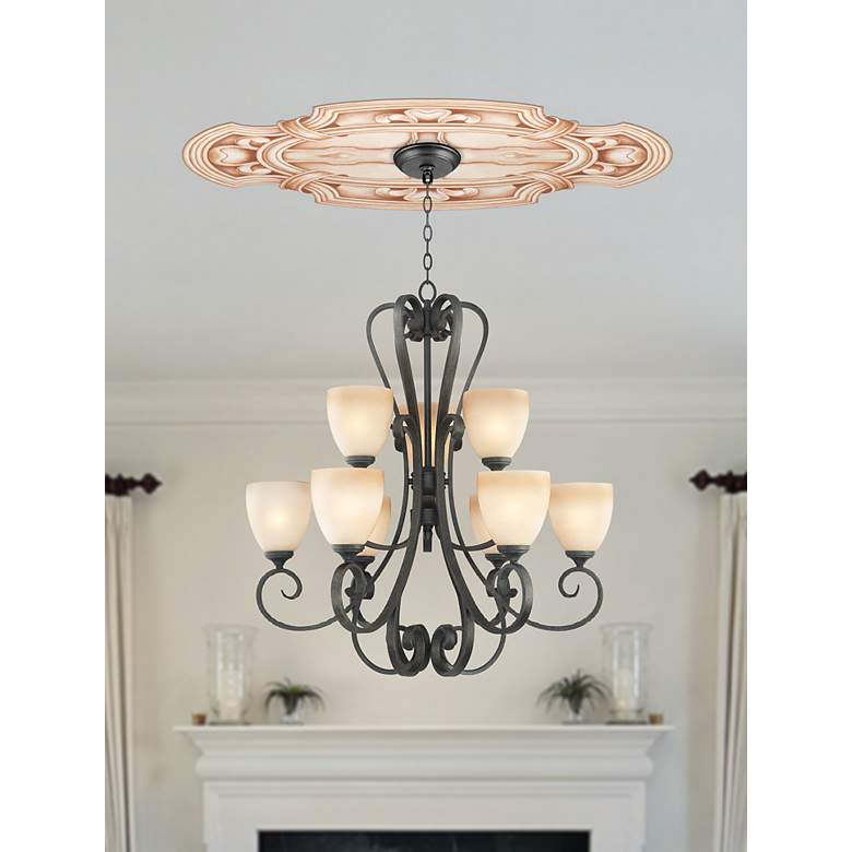 Image 1 Gilles Square 36 inch Wide Repositionable Ceiling Medallion in scene
