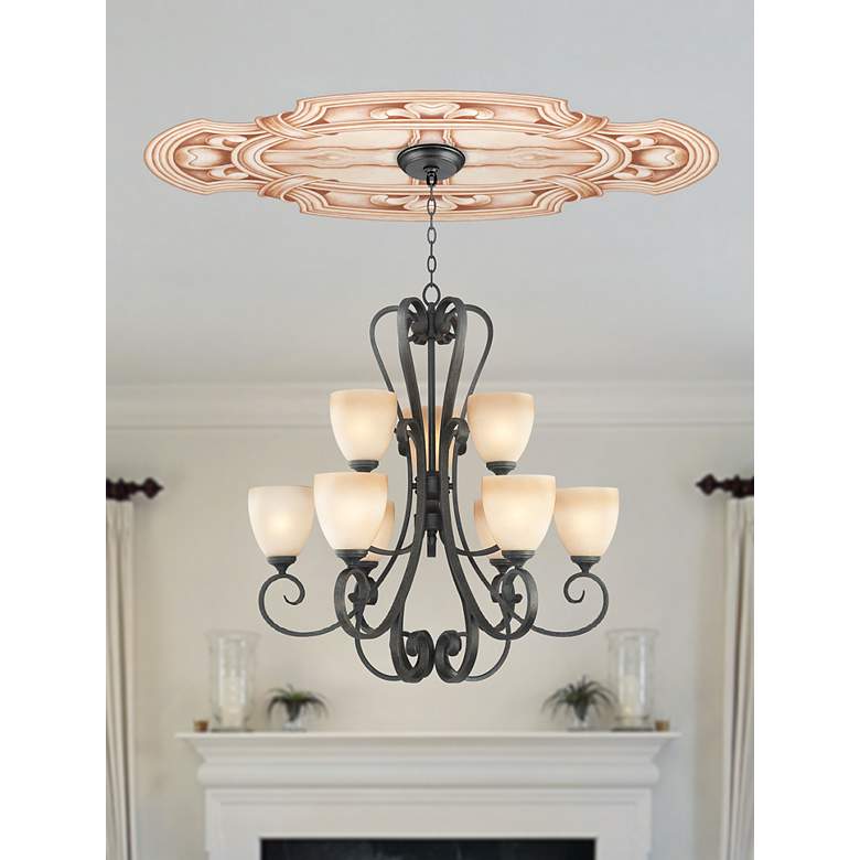 Image 1 Gilles Square 48 inch Wide Repositionable Ceiling Medallion in scene