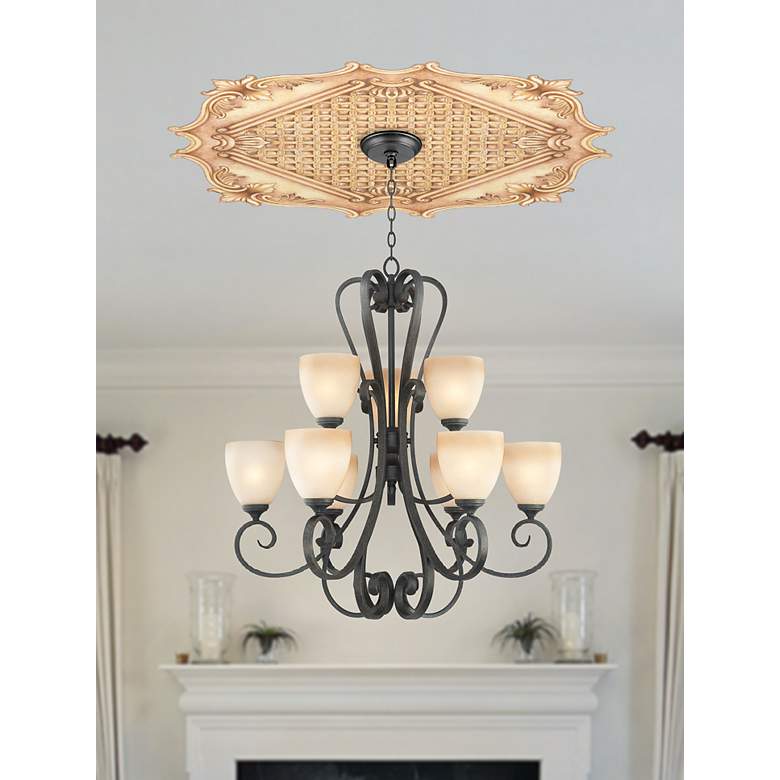 Image 1 Essex Square 36 inch Wide Repositionable Ceiling Medallion in scene