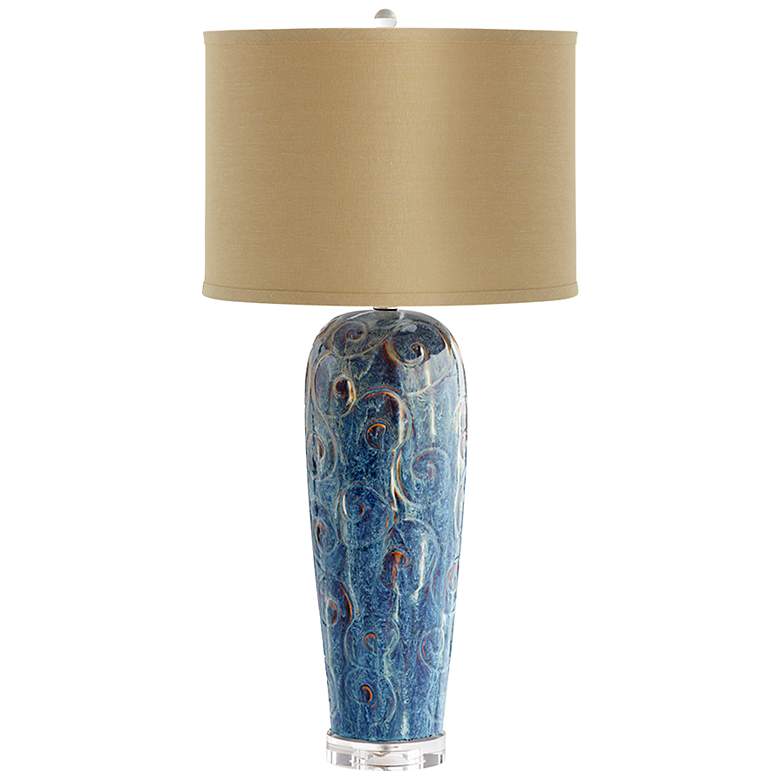 Image 1 Translation Blue Glaze Ceramic Table Lamp