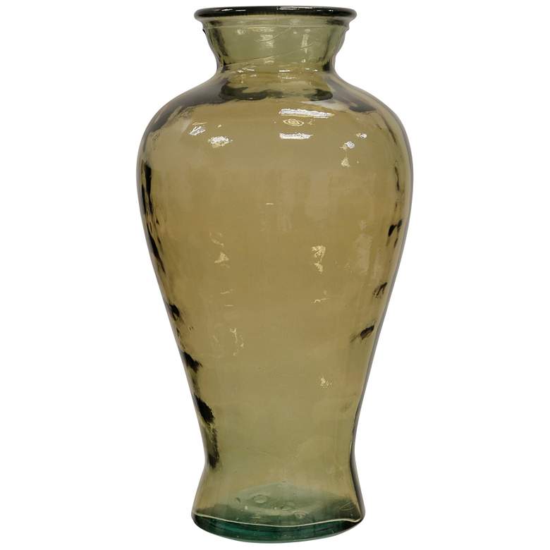 Image 1 Translucent Curved Glass Vase - Amber