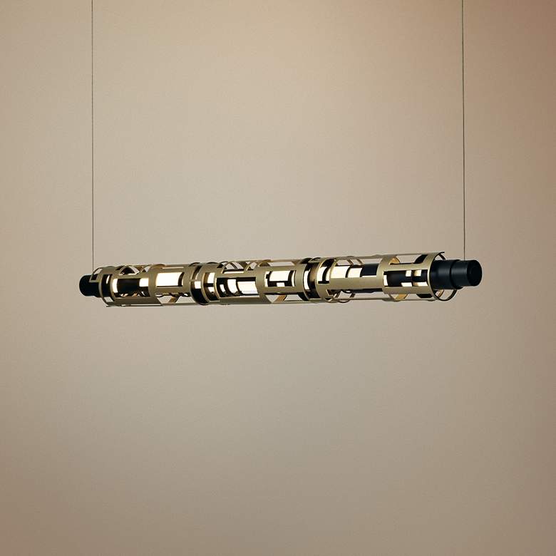 Image 1 Transom 38 1/2" Wide Black LED Kitchen Island Light Pendant