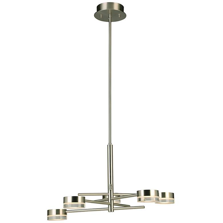 Image 1 Transton - 5-Light Integrated LED Chandelier - Brushed Nickel