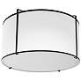 Trapezoid 12" Wide 2 Light Drum Black and White Flush Mount