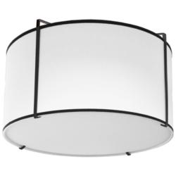 Trapezoid 12&quot; Wide 2 Light Drum Black and White Flush Mount