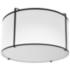 Trapezoid 12" Wide 2 Light Drum Black and White Flush Mount