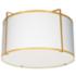 Trapezoid 12" Wide 2 Light Drum Gold and White Flush Mount