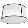 Trapezoid 16" Wide 3 Light Tapered Drum Black and White Flush Mount