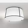 1_Trapezoid 16" Wide 3 Light Tapered Drum Black and White Flush Mount