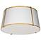 Trapezoid 16" Wide 3 Light Tapered Drum Gold and White Flush Mount