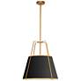 2_Trapezoid 18" Wide 3 Light Gold and Black Pendant
