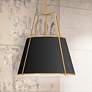 Trapezoid 18" Wide 3 Light Gold and Black Pendant