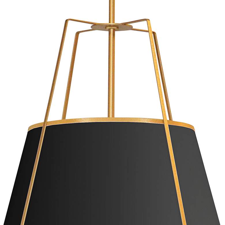 Image 3 Trapezoid 18" Wide 3 Light Gold and Black Pendant more views