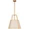 Trapezoid 18" Wide 3 Light Gold and Cream Pendant