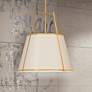 1_Trapezoid 18" Wide 3 Light Gold and Cream Pendant