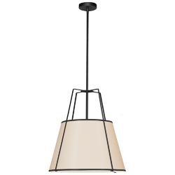 Trapezoid 18" Wide Black and Cream Pendant