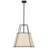 Trapezoid 18" Wide Black and Cream Pendant