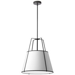 Trapezoid 18&quot; Wide Black and White Pendant