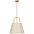 Trapezoid 18" Wide Gold and Cream Pendant