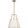 Trapezoid 18" Wide Gold and White Pendant