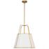 Trapezoid 18" Wide Gold and White Pendant