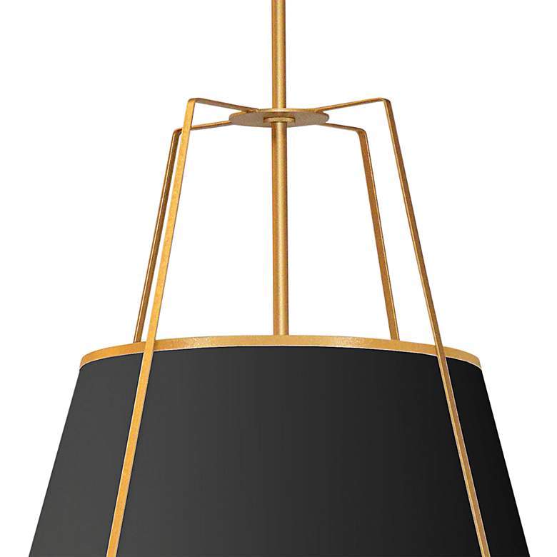 Image 3 Trapezoid 18" Wide Gold Pendant Light with Black Shade more views