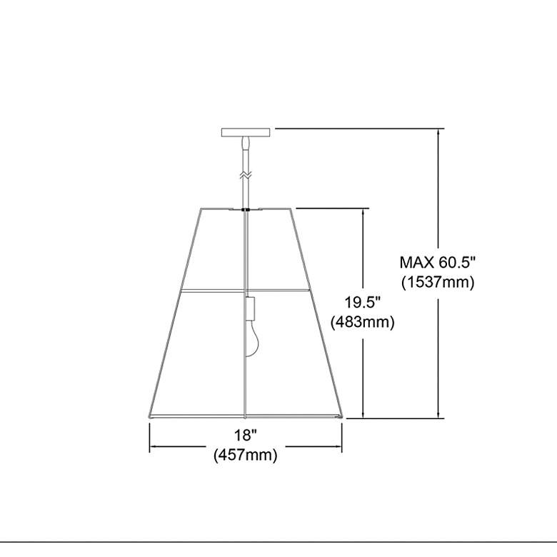 Image 4 Trapezoid 18" Wide Gold Pendant Light with Black Shade more views