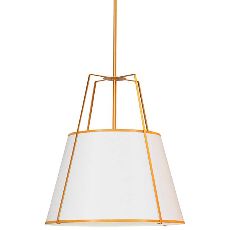 Image 1 Trapezoid 18" Wide Painted Gold Drum Pendant Light