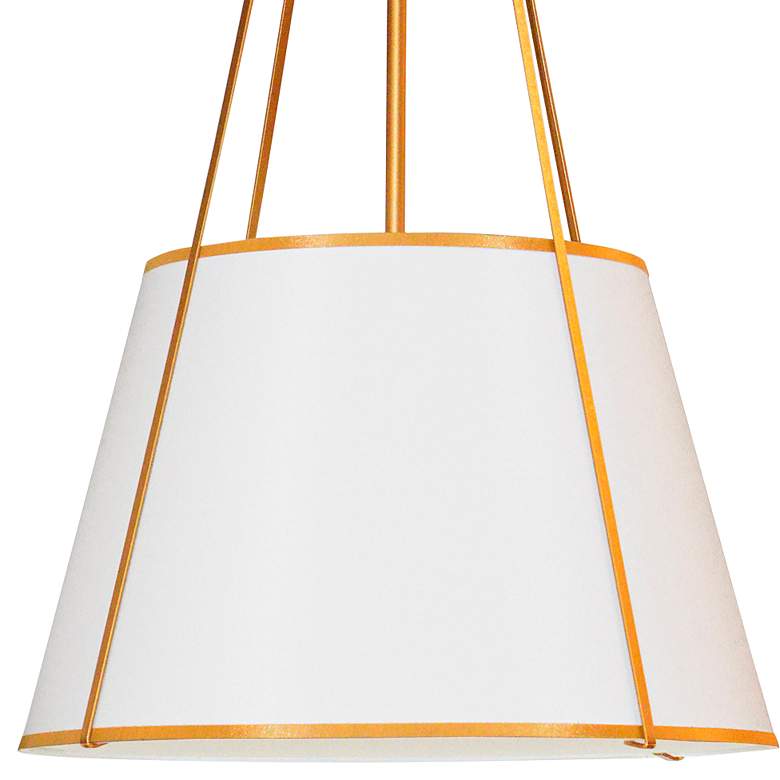 Image 2 Trapezoid 18" Wide Painted Gold Drum Pendant Light more views