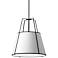 Trapezoid 18"W 3 Light Black and White Shade Pendant With White Diffus