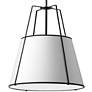 Trapezoid 18"W 3 Light Black and White Shade Pendant With White Diffus in scene