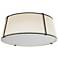 Trapezoid 22" Wide 4 Light Tapered Drum Black and Cream Flush Mount
