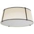 Trapezoid 22" Wide 4 Light Tapered Drum Black and Cream Flush Mount