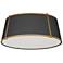Trapezoid 22" Wide 4 Light Tapered Drum Gold and Black Flush Mount