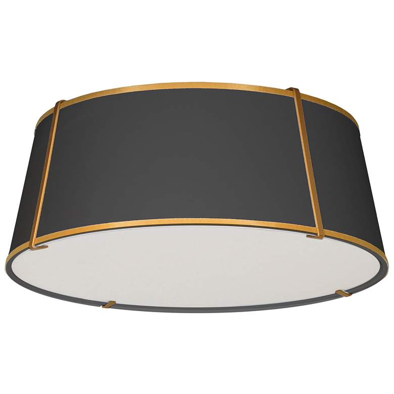 Image 1 Trapezoid 22 inch Wide 4 Light Tapered Drum Gold and Black Flush Mount