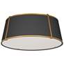 Trapezoid 22" Wide 4 Light Tapered Drum Gold and Black Flush Mount