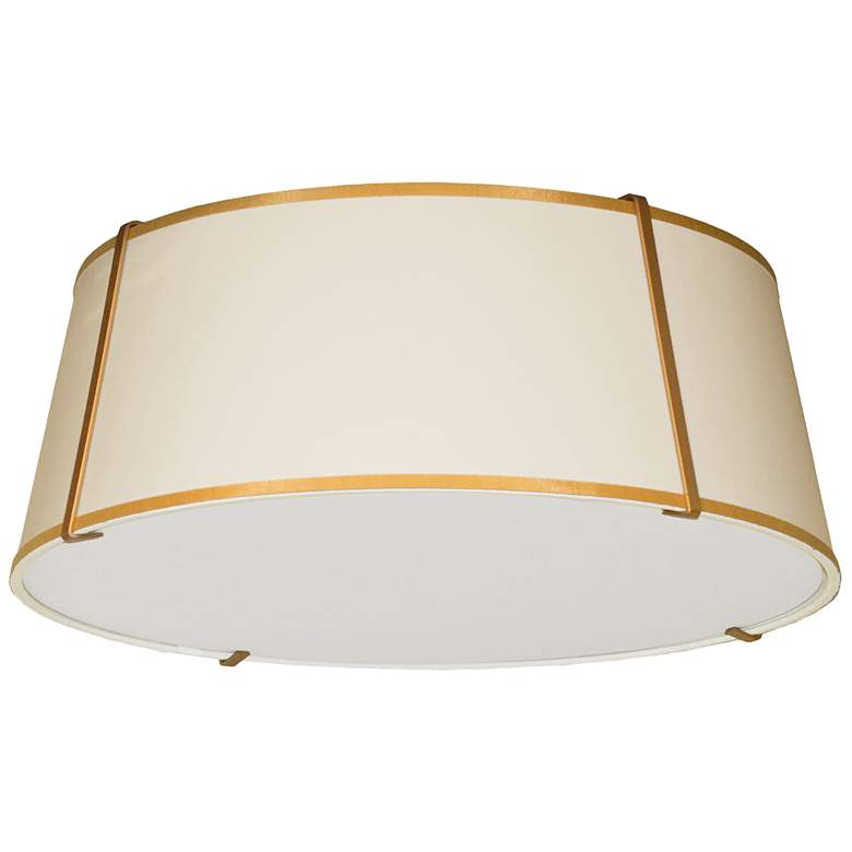 Image 1 Trapezoid 22 inch Wide 4 Light Tapered Drum Gold and Cream Flush Mount