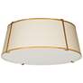 Trapezoid 22" Wide 4 Light Tapered Drum Gold and Cream Flush Mount