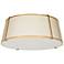 Trapezoid 22" Wide 4 Light Tapered Drum Gold and Cream Flush Mount
