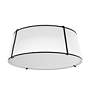 1_Trapezoid 22" Wide White and Black Drum Ceiling Light