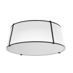 Trapezoid 22" Wide White and Black Drum Ceiling Light