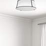 2_Trapezoid 22" Wide White and Black Drum Ceiling Light more views