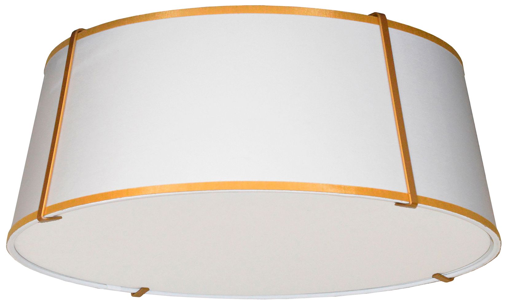 Trapezoid 22" Wide 4 Light Tapered Drum Gold and White Flush Mount