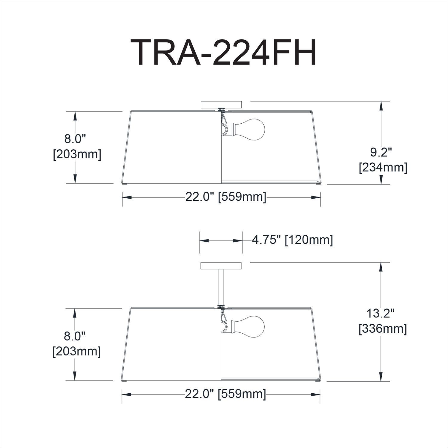 Image 4 Trapezoid 22" Wide 4 Light Tapered Drum Gold and White Flush Mount more views