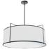 Trapezoid 24" Wide 4 Light Drum Black and White Pendant